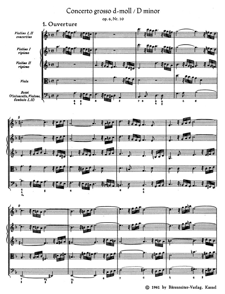 Concerto grosso d minor op. 6-10 HWV 328